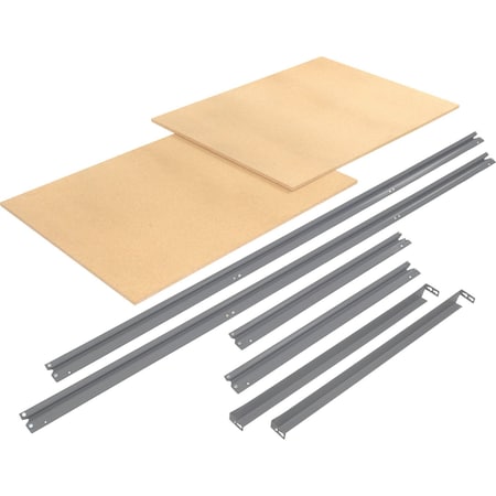 Global Industrial Additional Level For 96W x 36D High Capacity Rack Wood Deck, Gray 581080GY